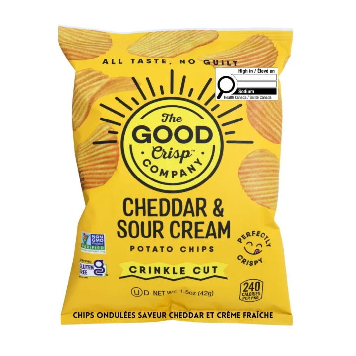 The Good Crisp Company Crinkle Cut Potato Chips Cheddar & Sour Cream Front