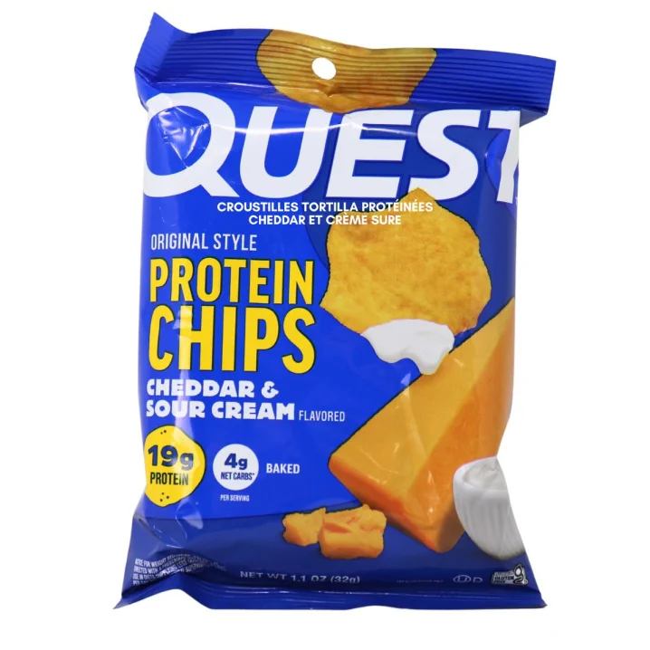 Quest Protein Tortilla Chips Cheddar & Sour Cream Front