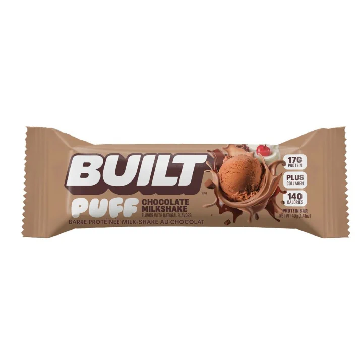 Built Bar Puffs Protein Bar Chocolate Milkshake Canada Front