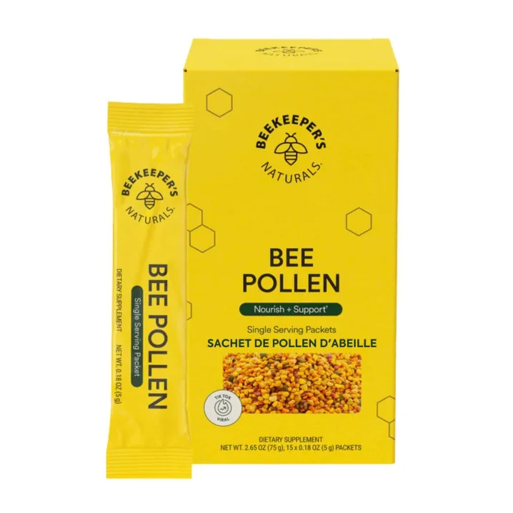 Front of Beekeepers Naturals Bee Pollen - Bee Pollen Supplement - Bee Pollen Powder