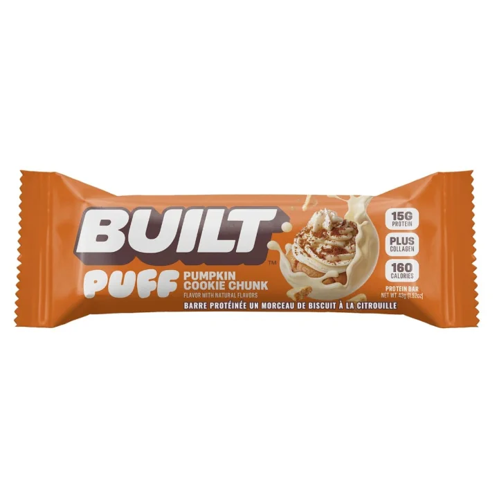 Built Bar Puff Protein Bar Pumpkin Cookie Chunk Front of bar