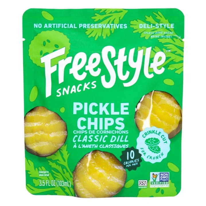 Freestyle Snacks Pickle Chips Classic Dill Canada Front