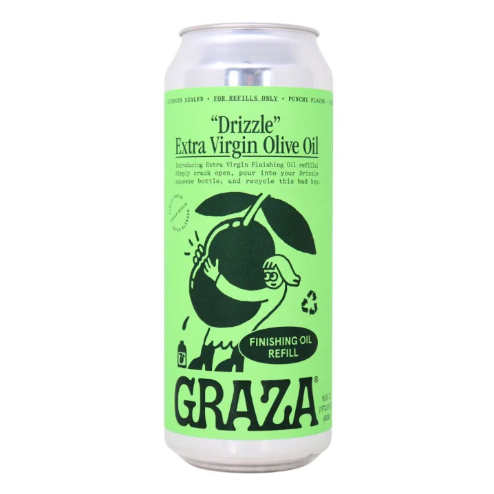 Front of Graza Olive Oil - Finishing Olive Oil - Extra Virgin Olive Oil - Graza Drizzle Refill Can