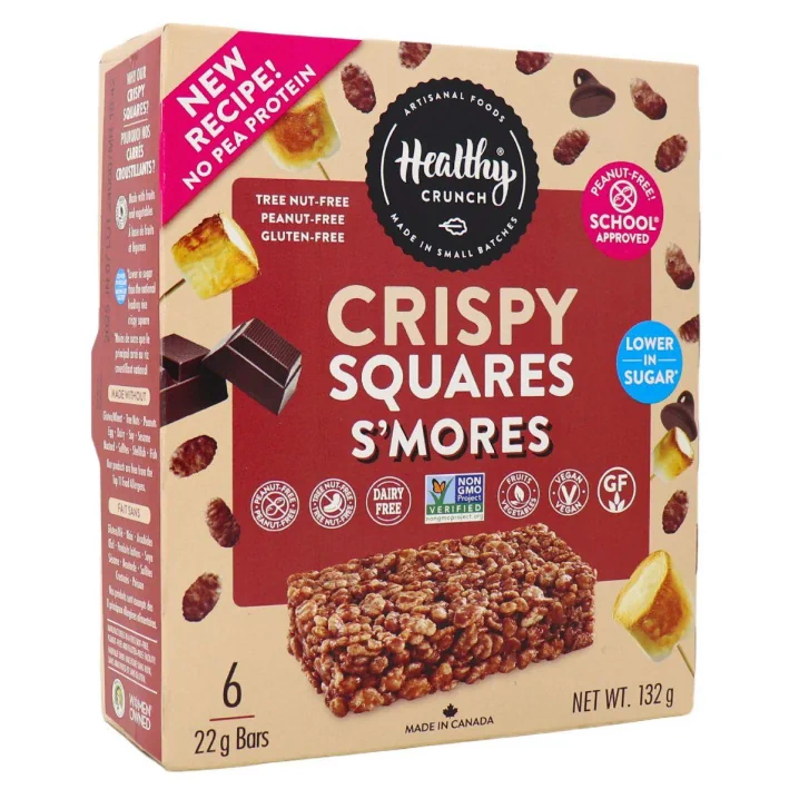 Front of Healthy Crunch S'mores Crispy Squares, 6 bars