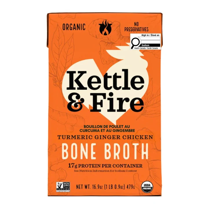 Kettle & Fire Chicken Bone Broth Turmeric Ginger Front