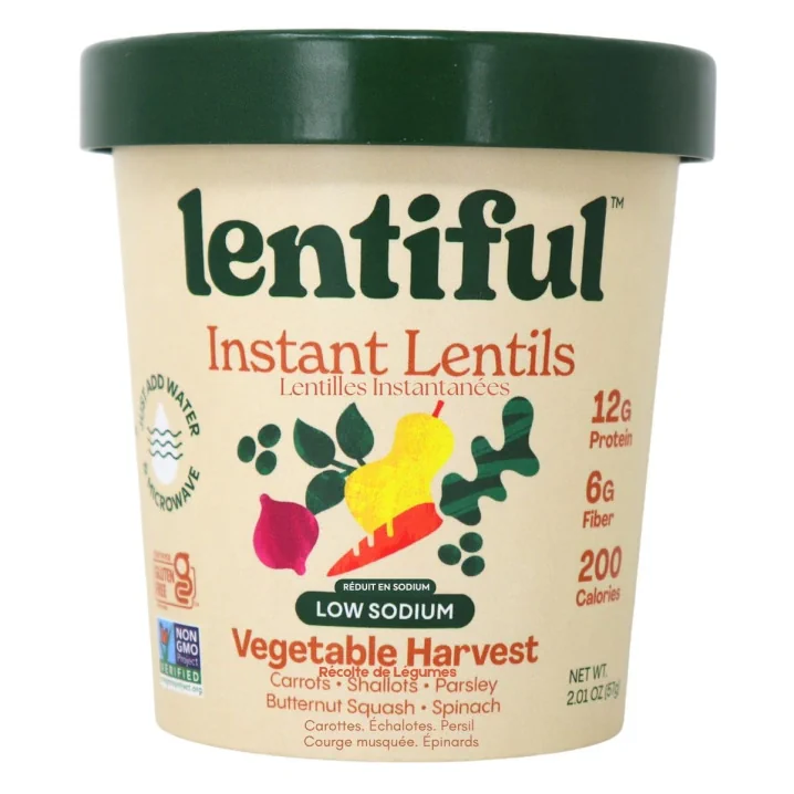 Lentiful Instant Lentils Low Sodium Vegetable Harvest Canada Front
