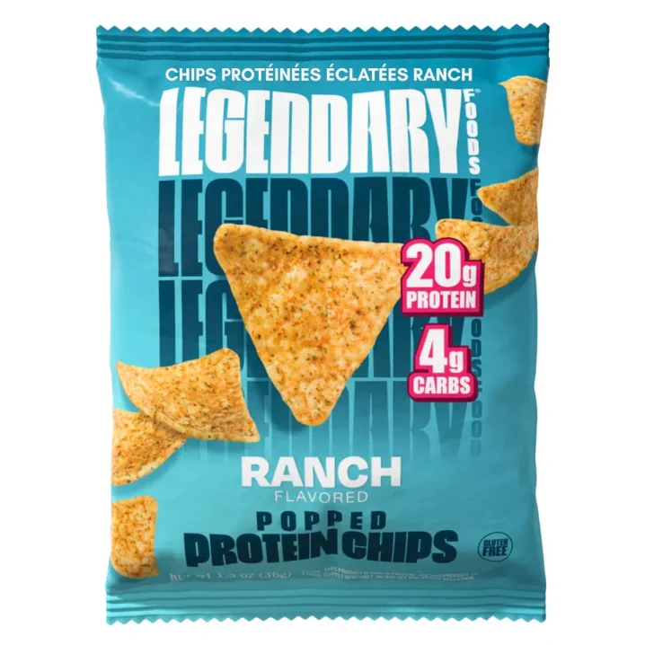 Front of Legendary Foods Popped Protein Chips Keto Chips Ranch - Protein Chips - Keto Protein Chips - Low Carb Chips