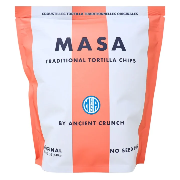 Front of Ancient Crunch Masa Traditional Tortilla Chips Original - Gluten Free Tortilla Chips - Gluten Free Chips - Gluten Free Nachos Chips