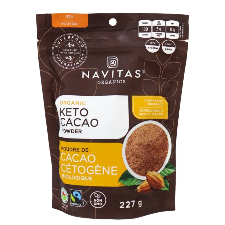 Navitas Organics Poudre de cacao biologique céto, 227g