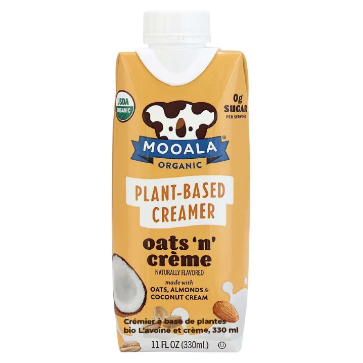 Front of Moola Organic Plant-Based Creamer Oats ‘n’ creme, 330ml
