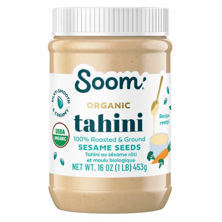 Front of Soom Foods Organic Pure Ground Sesame Tahini, 453g