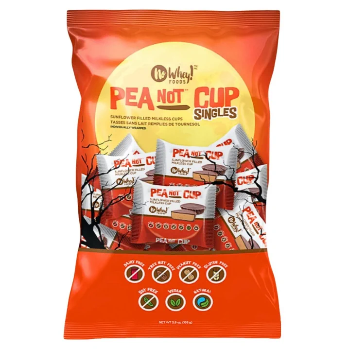 Front of No Whey Foods Chocolates Pea NOT Cups Singles Sunflower Butter Cups - Dairy Free Chocolate - Nut Free Chocolate - Peanut Free Chocolate