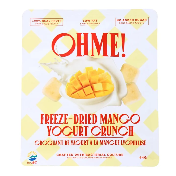 Front of OHME! Freeze Dried Mangoes - Dried Mangoes - Mango Yogurt - Yogurt Bites