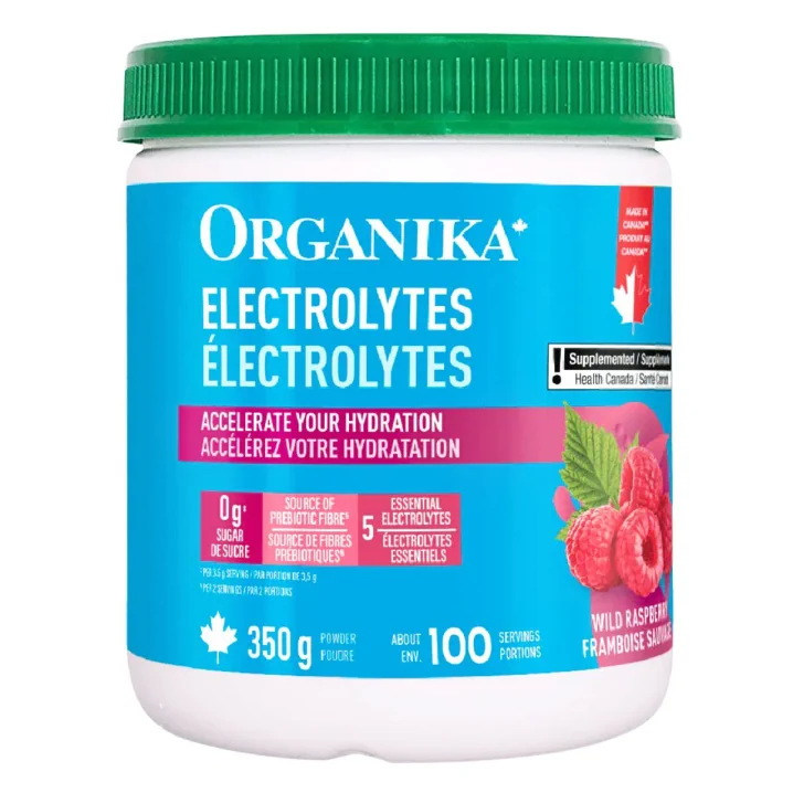 Front of Organika Sugar-Free Electrolyte Mix Wild Raspberry - Electrolyte Drink - Best Electrolyte Drink - Natural Electrolyte Drink