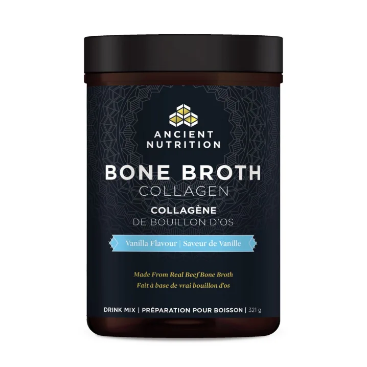 Ancient Nutrition Bouillon d'os au collagène et à la vanille, 321g
