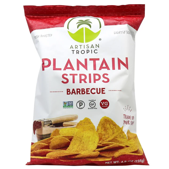 Artisan Tropic Bandes de Plantain Barbecue, 128g