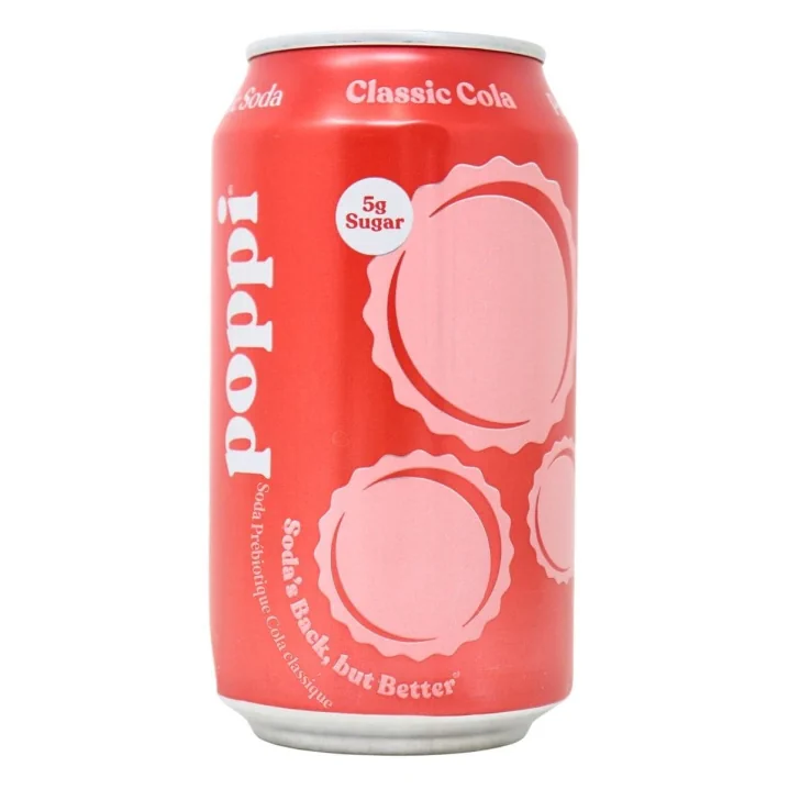 Front of Poppi Prebiotic Soda Classic Cola - Healthy Cola - Prebiotic Drink - Best Prebiotic Drink