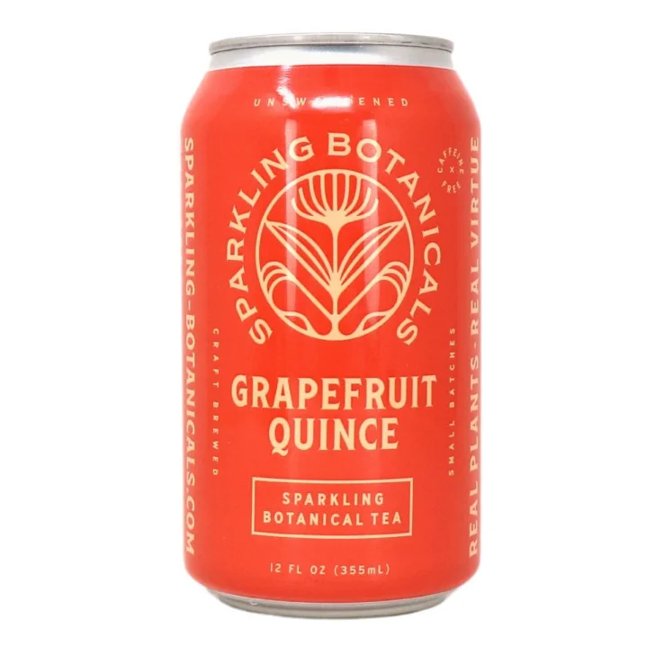 Front of Rishi Sparkling Botanical Tea Grapefruit Quince