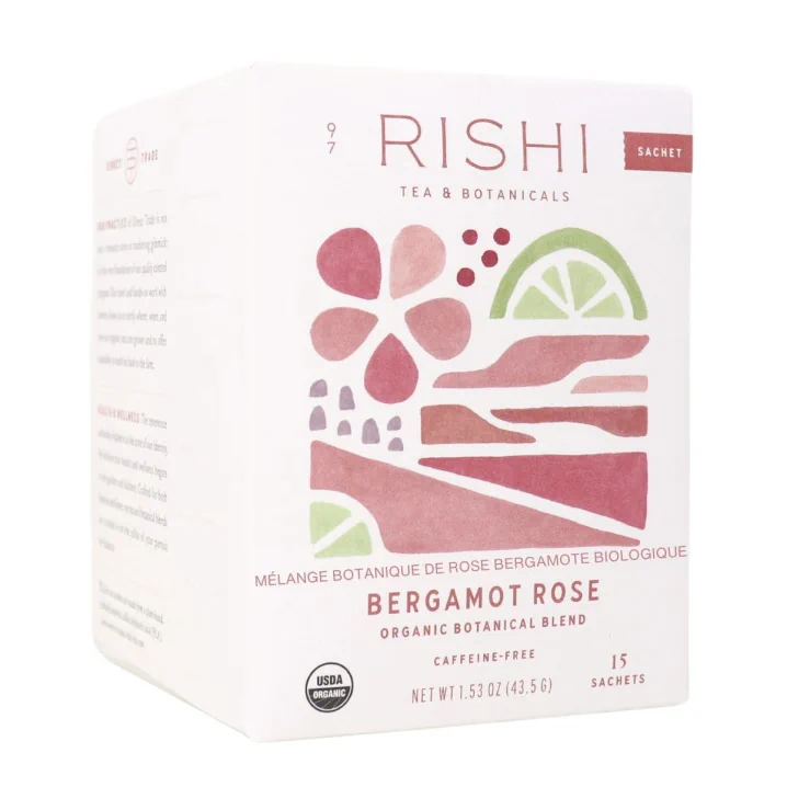 Front of Rishi Tea Organic Rose Petal Tea Bergamot 