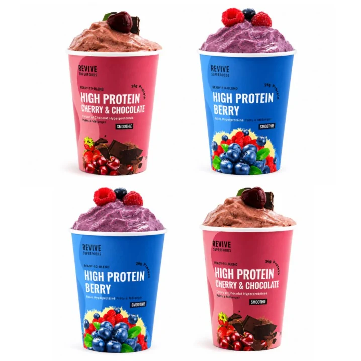 Revive Superfoods Ready To Blend Smoothie Cup High Protein 4-Pack Canada Front