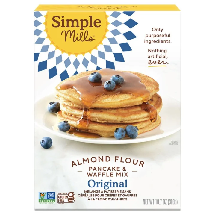 Front of Simple Mills Grain-Free Almond Flour Baking Mix Pancake & Waffle, 303g
