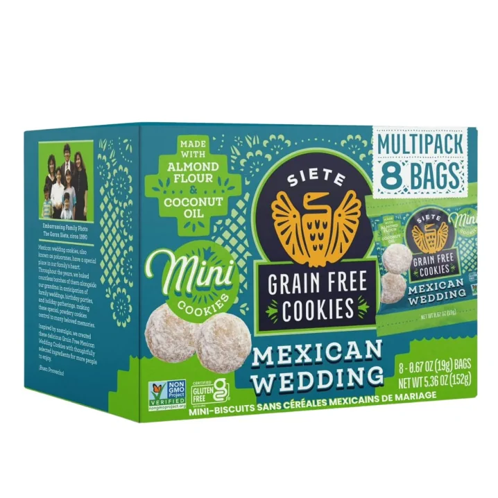 Siete Biscuits sans grain Mariage Mexicain, 8 Paquets de Collation