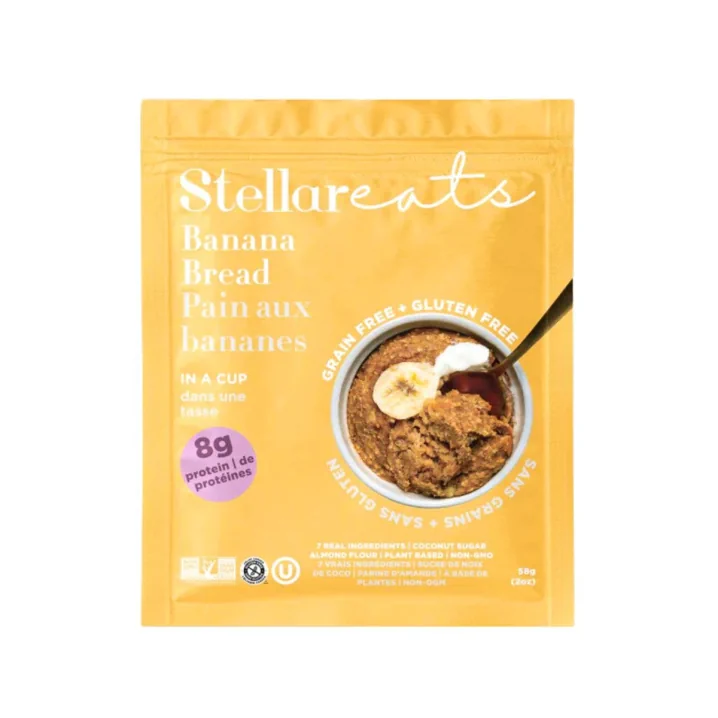 Front of Stellar Eats Gluten Free Banana Bread - Almond Flour Banana Bread - Banana Bread Mug Cake