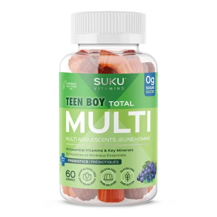 Front of SUKU Vitamins Sugar-Free Vitamin Gummies Vegan Multivitamins for Teens Teenager Vitamins Vitamins For Teen Boys