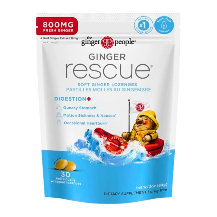 Front of The Ginger People Ginger Rescue - Ginger Lozenges - Soft Lozenges - Ginger Chews 