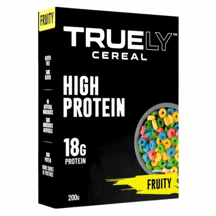 Front of Truely Protein Cereal Fruity