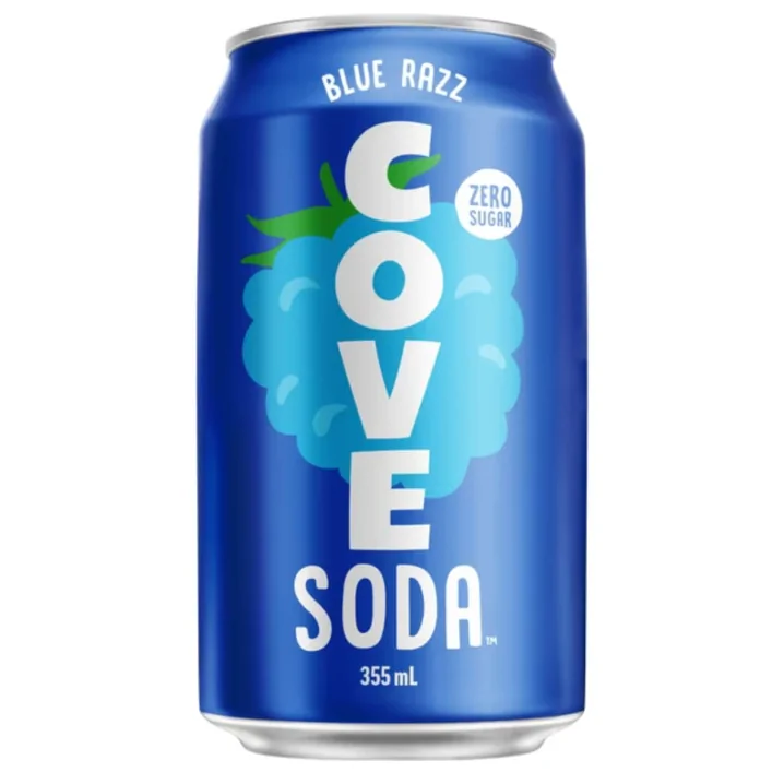 Cove Zero Sugar Prebiotic Soda Blue Razz Front of can