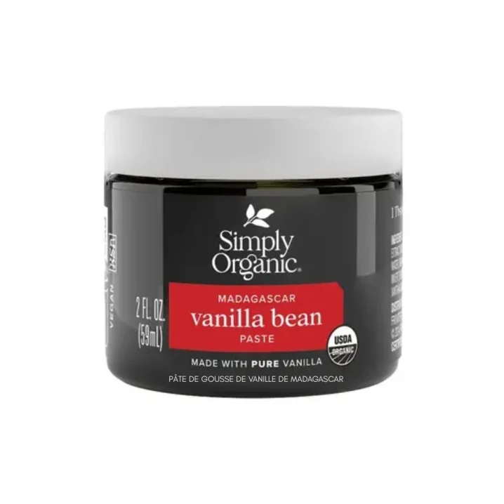 Front of Simply Organic Madagascar Vanilla Bean Paste - Simply Organic Vanilla Extract - Vanilla Bean Paste - Madagascar Bean Paste