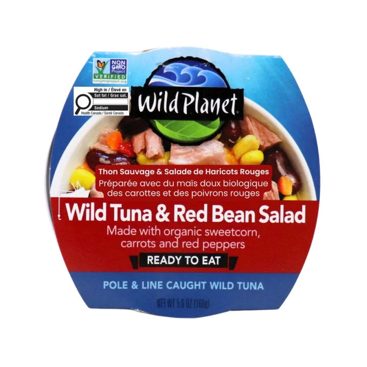 Wild Tuna & Red Bean Salad Made with Organic Sweetcorn, Carrots and Red Peppers Front of package