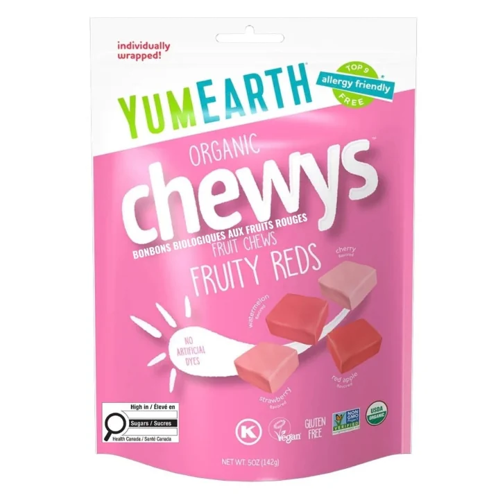 YumEarth Chewy biologiques Bonbons aux fruits Fruits rouges, 142g