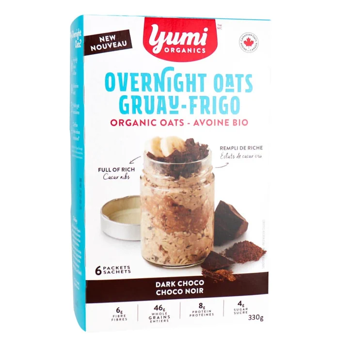 Front of Yumi Organics Organic Overnight Oats Dark Choco, 330g