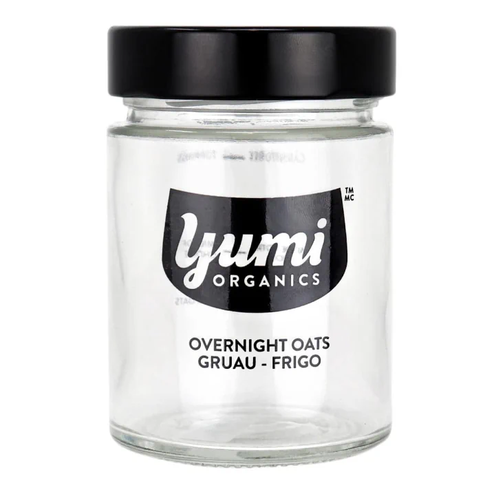Front of Yumi Organics Overnight Oats Jar, 314mL