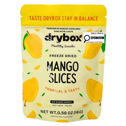 Drybox No Sugar Added Freeze Dried Mango Slices Front
