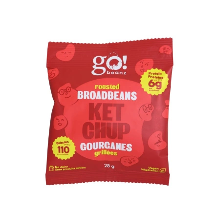 Go! Beanz High Protein Roasted Broadbeans Snack Sea Ketchup Front