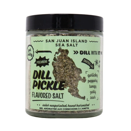 San Juan Island Sea Salt Dill Pickle Flavoured Salt Front