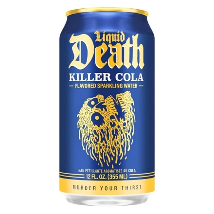 Front Of Liquid Death Sparkling Water Drink Killer Cola - Liquid Death Sparkling Water - Liquid Death Canada
