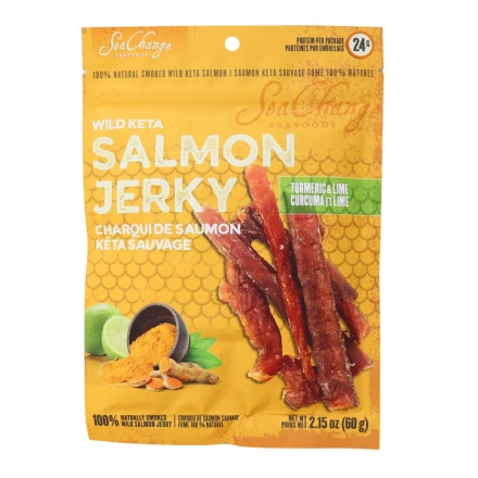 SeaChange Seafoods Wild Keta Salmon Jerky Turmeric & Lime Front