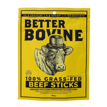 Better Bovine 100% Grass-Fed Beef Sticks Front