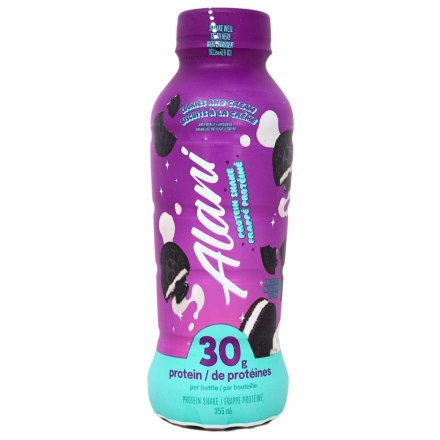 Front of Alani Nu Fit Shake Gluten Free Protein Shake Cookies and Cream - Low Calorie Cookies And Cream Protein Shake - Gluten Free Protein Shake -Lactose Free Protein Shake
