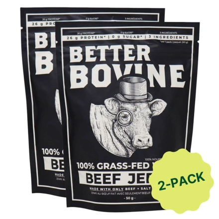 Better Bovine Premium Grass-Fed Wagyu Beef Jerky Salt & Pepper Front
