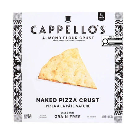 Front of Cappello's Gluten-Free Almond Flour Pizza Crust Naked - Gluten-Free Pizza Crust - Gluten Free Crust Pizza - High Protein Pizza