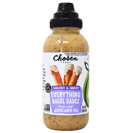 Front of Chosen Foods Everything Bagel Sauce With Avocado Oil - Avocado Oil Dressing - Avocado Oil Dips - Avocado Oil Sauce