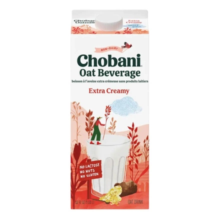 Front of Chobani Oat Milk - Chobani Oat Beverage - Extra Creamy Oat Milk - Barista Oat Milk