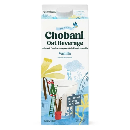 Front of Chobani Oat Milk - Chobani Oat Beverage - Vanilla Oat Milk - Chobani Milk