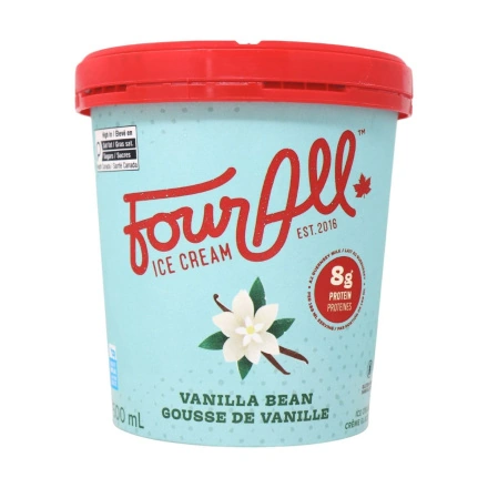 Four All Ice Cream Vanilla Bean Front of carton