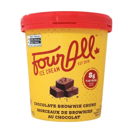 Four All Dairy-Free Frozen Dessert Chocolate Brownie Chunk Front of carton